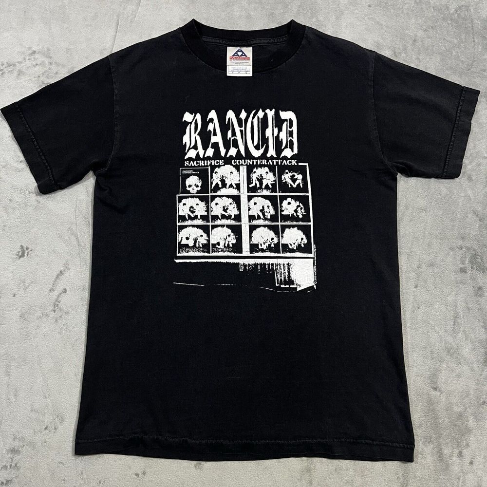 Vintage Rancid 2003 T-Shirt Mens Small S Black Sacrifice Counterattack USA‎ Made